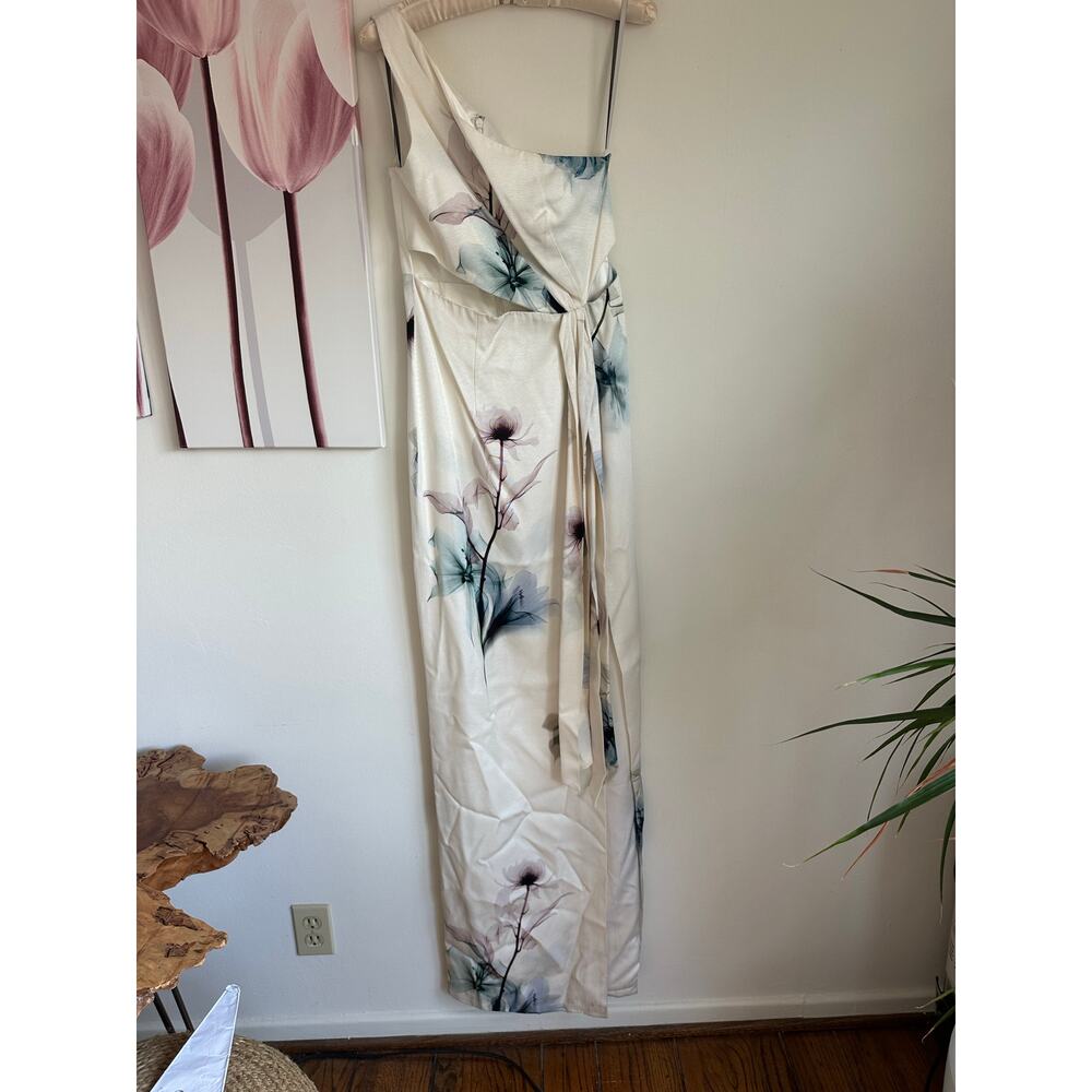 Monique Lhuillier One Shoulder Floral Gown Size 4 NWT - Picture 4 of 5
